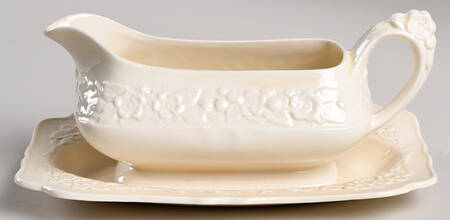 Gainsborough (All White)(Also A Shape) Gravy Boat & Underplate