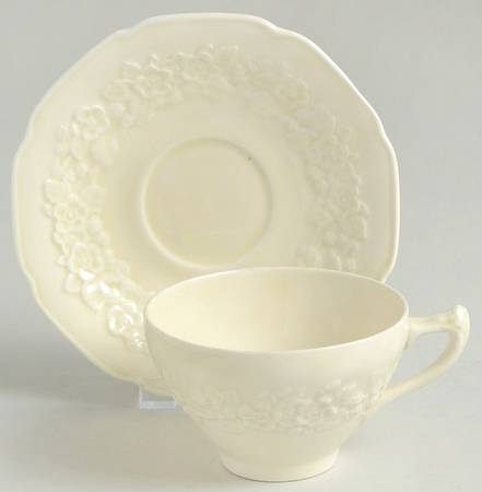 Gainsborough (All White)(Also A Shape) Footed Cup & Saucer Set