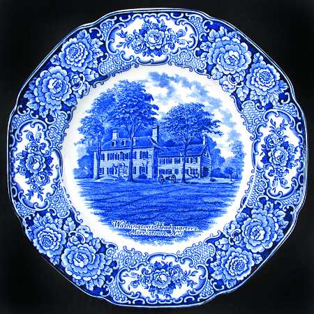 George Washington Memorial Blue Dinner Plate
