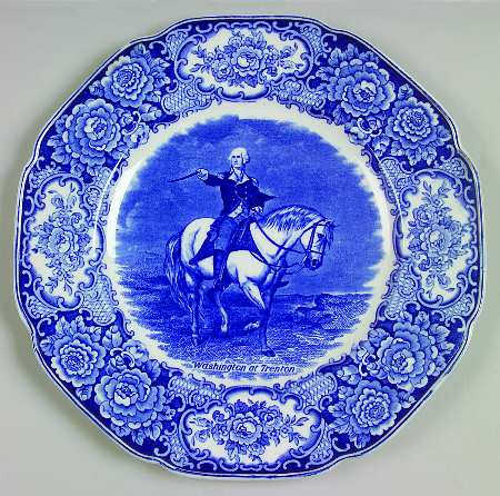 George Washington Memorial Blue Dinner Plate