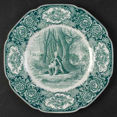 George Washington Memorial Green Dinner Plate