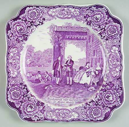 George Washington Memorial Lilac Square Luncheon Plate