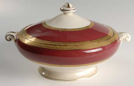 Oxford Burgundy Round Covered Vegetable