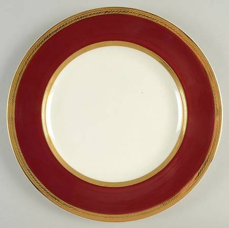 Oxford Burgundy Dinner Plate
