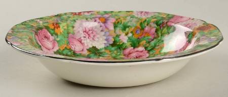 Pink Chintz (Black Trim) Coupe Cereal Bowl