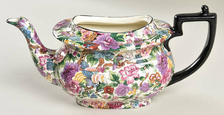 Purple Chintz Teapot No Lid