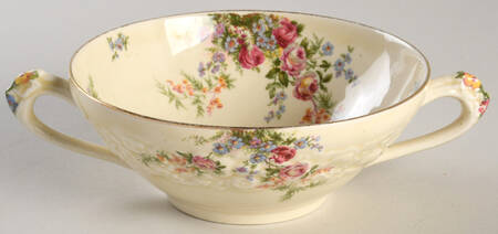 Rosalie Flat Cream Soup Bowl by Crown Ducal