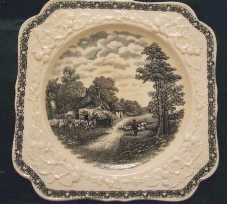 Rural England Square Luncheon Plate