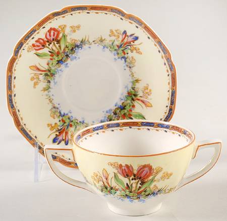 Tulip Footed Bouillon Cup & Saucer