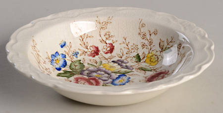 Wilmslow Brown Multicolor Rim Fruit/Dessert (Sauce) Bowl