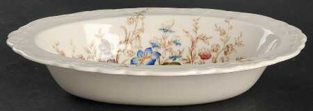 Wilmslow Brown Multicolor 10" Oval Vegetable Bowl
