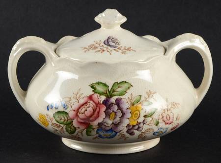 Wilmslow Brown Multicolor Sugar Bowl & Lid