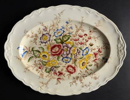 Wilmslow Brown Multicolor 14" Oval Serving Platter