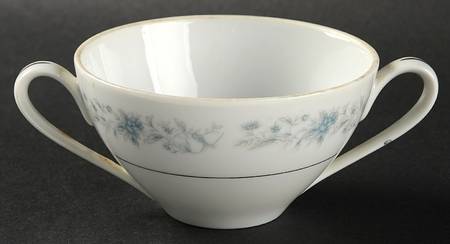 Blue Spray Sugar Bowl No Lid