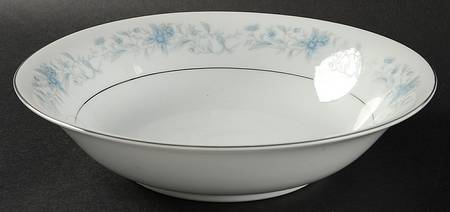 Blue Spray 9" Round Vegetable Bowl