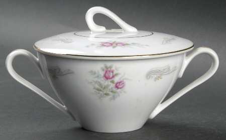 Bridal Rose Sugar Bowl & Lid