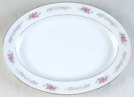 Bridal Rose 14" Oval Serving Platter