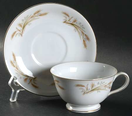 Eternal Wheat Footed Cup & Saucer Set