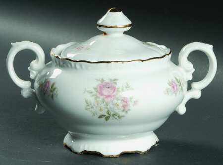 Georgian Rose Sugar Bowl & Lid
