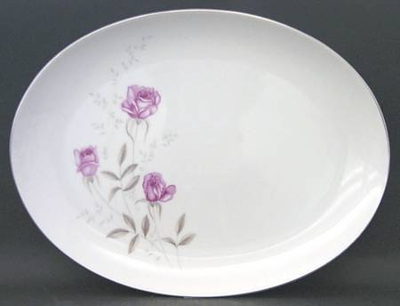 Misty Rose 14" Oval Serving Platter