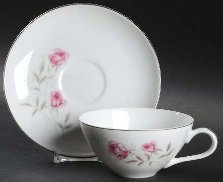 Misty Rose Flat Cup & Saucer Set