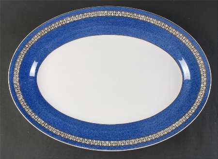 352 Blue 16" Oval Serving Platter
