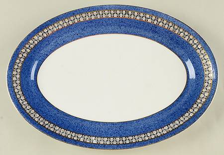 352 Blue 12" Oval Serving Platter