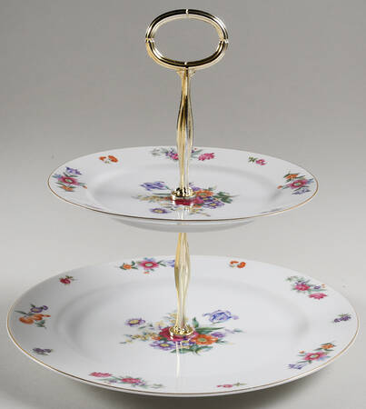 Dresden 6 5/8"-10"  2 Tiered Serving Tray (Dp, Sp) HC