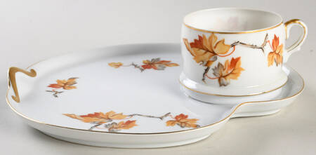 Golden Autumn Snack Plate & Cup Set
