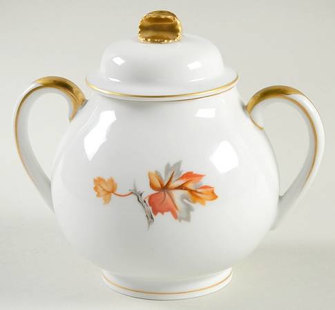Golden Autumn Sugar Bowl & Lid