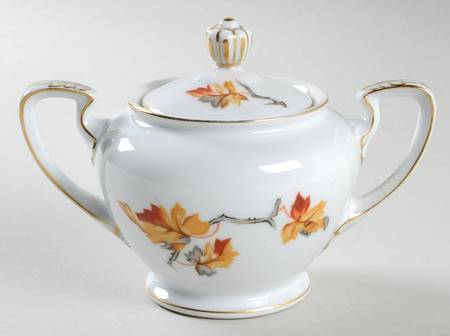 Golden Autumn Sugar Bowl & Lid