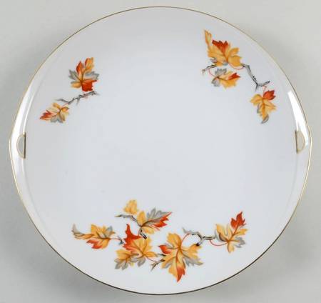 Golden Autumn Handled Cake Plate