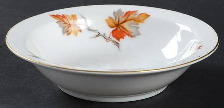 Golden Autumn Rim Fruit/Dessert (Sauce) Bowl