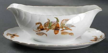 Indian Summer Gravy Boat with Attached Underplate