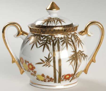 Kutani Sugar Bowl & Lid