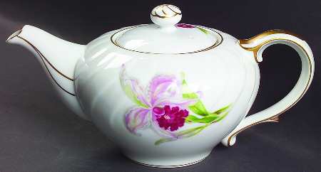 Orchid Teapot & Lid