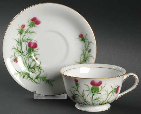 Thistle (355) Footed Cup & Saucer Set