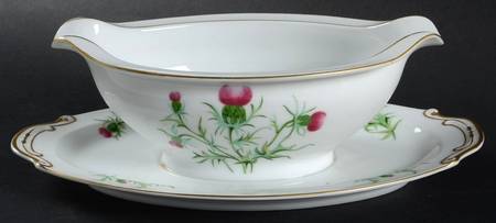 Thistle (355) Gravy Boat with Attached Underplate