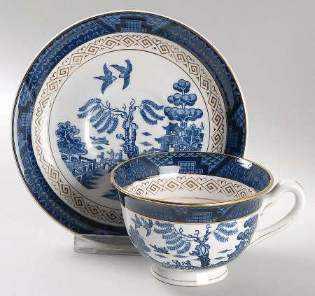 Willow Blue Footed Cup & Saucer Set