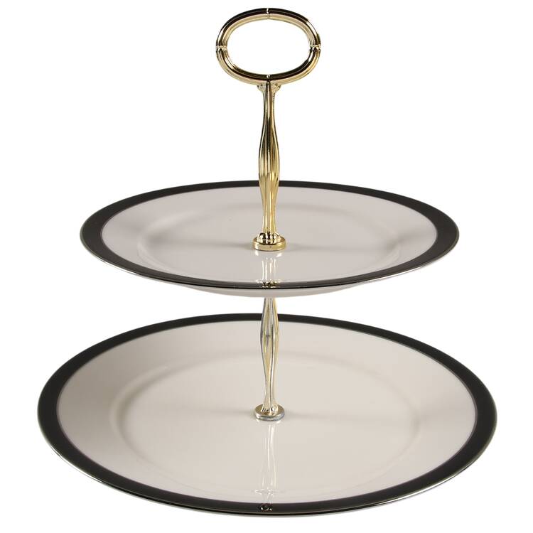 Mystique 6 5/8"-10"  2 Tiered Serving Tray (Dp, Sp) HC