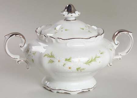 Bridal Wreath Sugar Bowl & Lid by Crown Jewel
