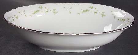 Bridal Wreath 10" Oval Vegetable Bowl by Crown Jewel