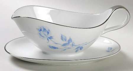 Candlelight Rose Gravy Boat with Attached Underplate
