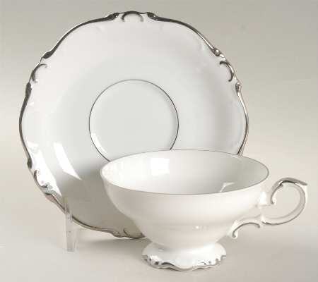 Elegance (Scroll Rim) Footed Cup & Saucer Set