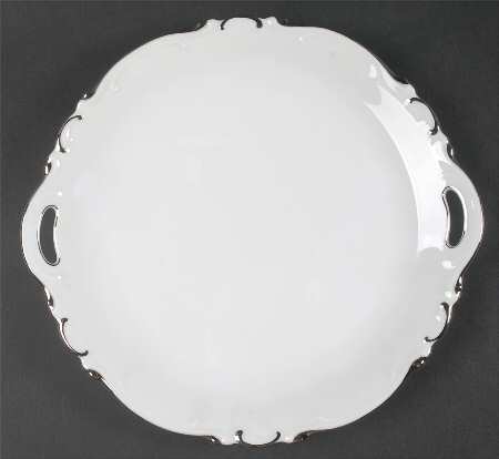 Elegance (Scroll Rim) Handled Cake Plate