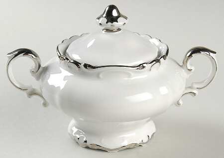 Elegance (Scroll Rim) Sugar Bowl & Lid