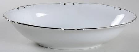 Elegance (Scroll Rim) 10" Oval Vegetable Bowl by Crown Jewel
