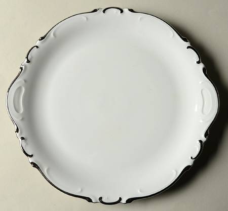 Elegance (Scroll Rim) Handled Cake Plate