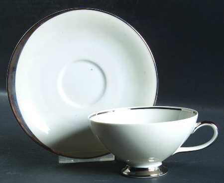 Silver Moon Footed Cup & Saucer Set