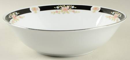 Adriana (Platinum Trim) 9" Round Vegetable Bowl